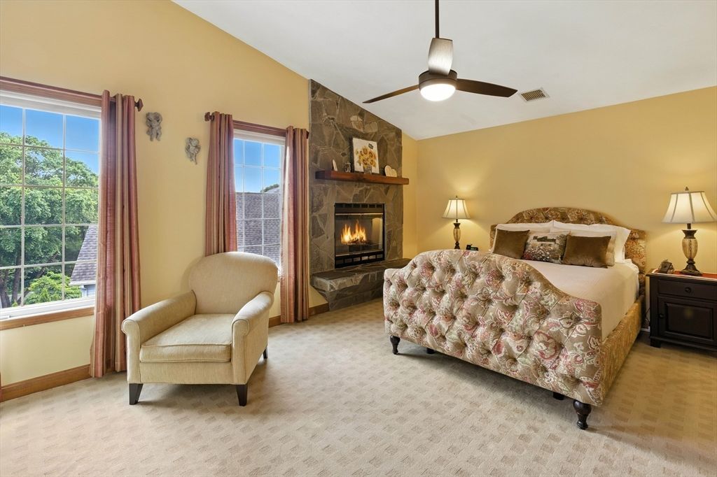 Bedroom, Fireplace, Interior