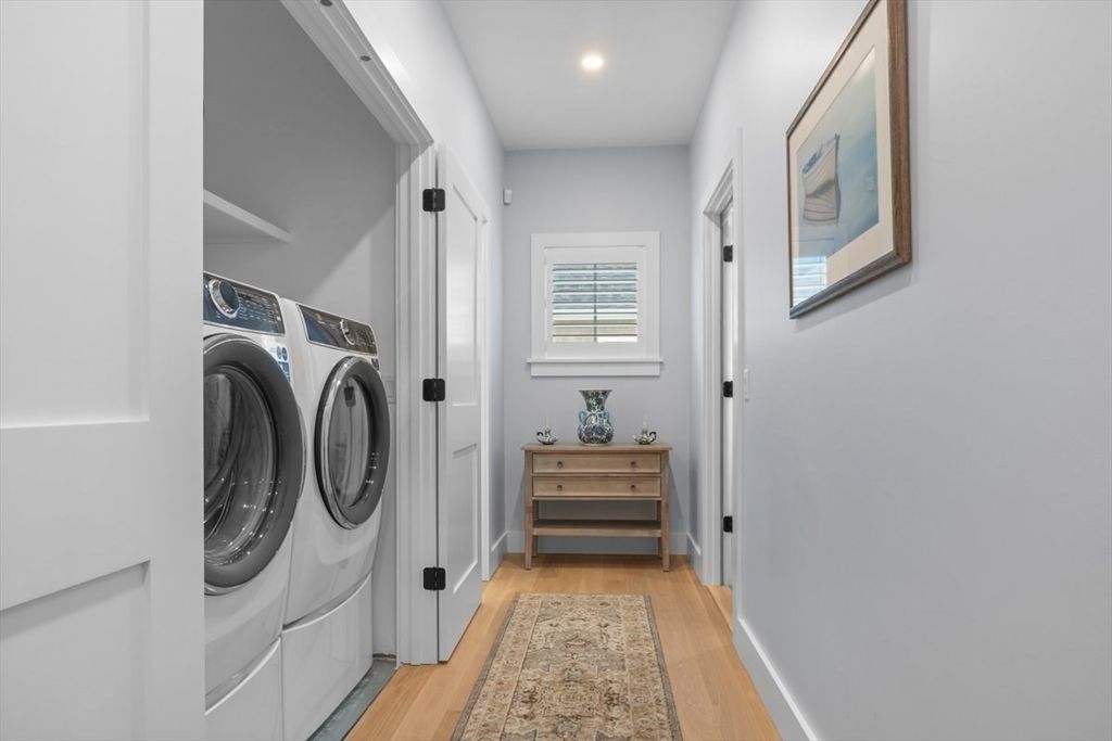 Interior, Recessed Lighting, Utility Closets, Washer, Wood Texture Flooring