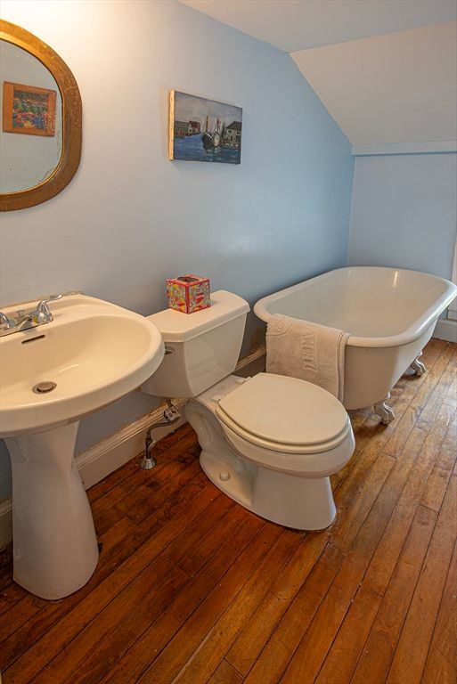 Bathroom, Free Standing Baths, Interior, Wood Texture Flooring