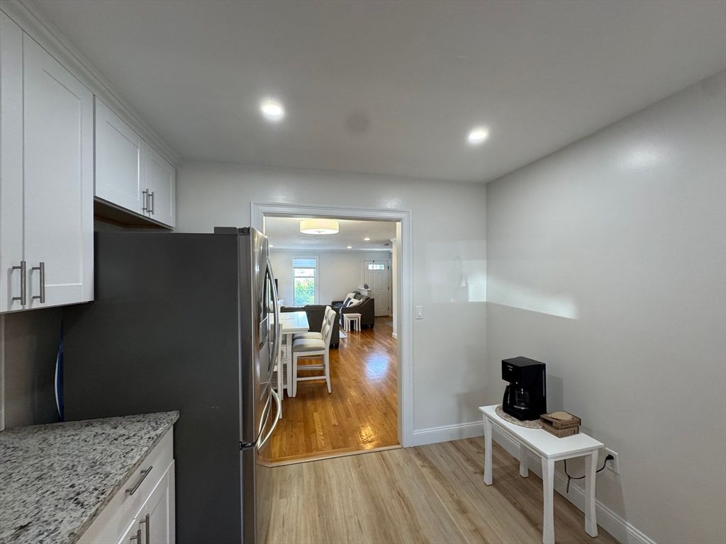 Interior, Kitchen, Recessed Lighting, Wood Texture Flooring