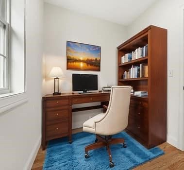 Home Office, Interior, Wood Texture Flooring