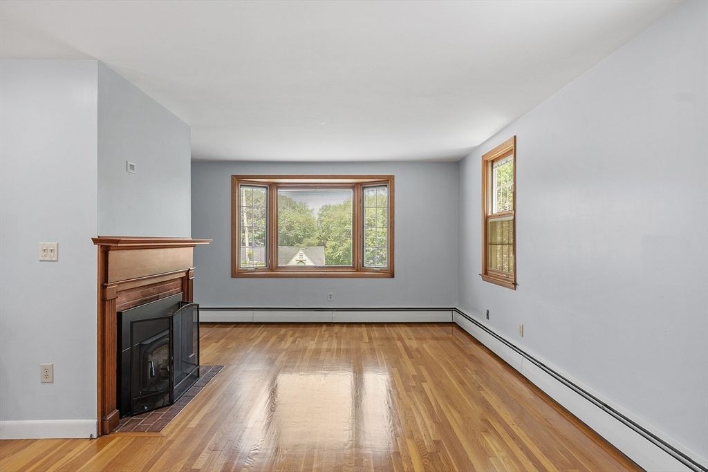 Empty room, Fireplace, Interior, Wood Texture Flooring