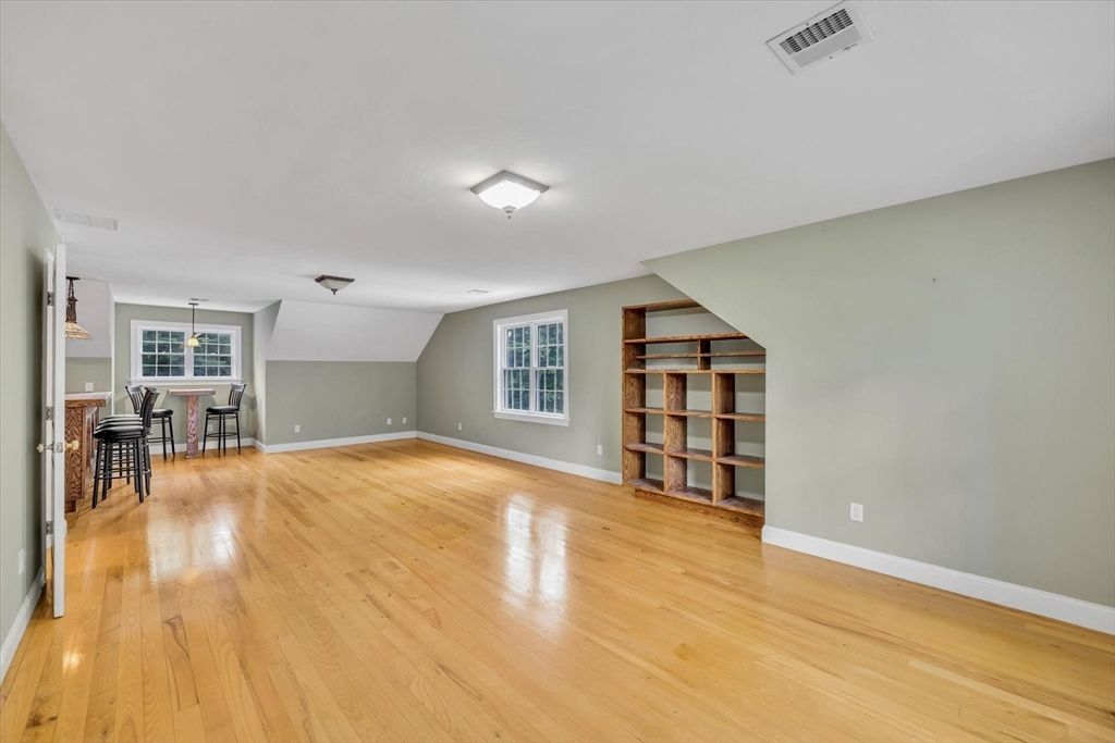 Dining room, Empty room, Interior, Pendant Lights, Wood Texture Flooring