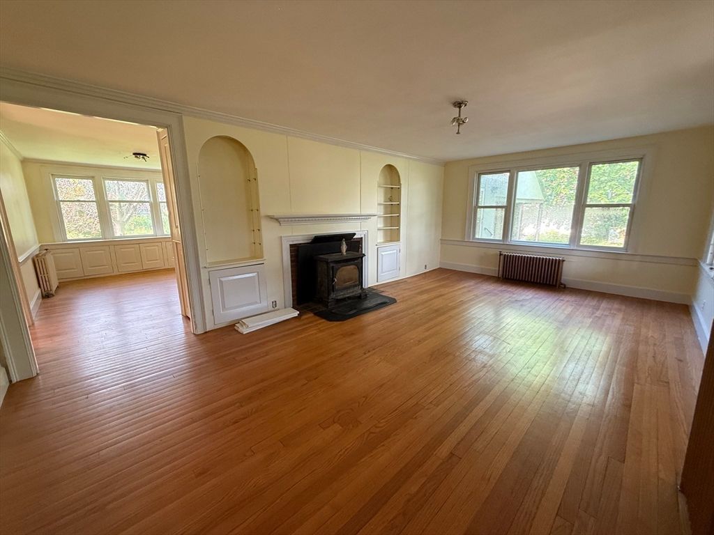 Empty room, Fireplace, Interior, Wood Texture Flooring