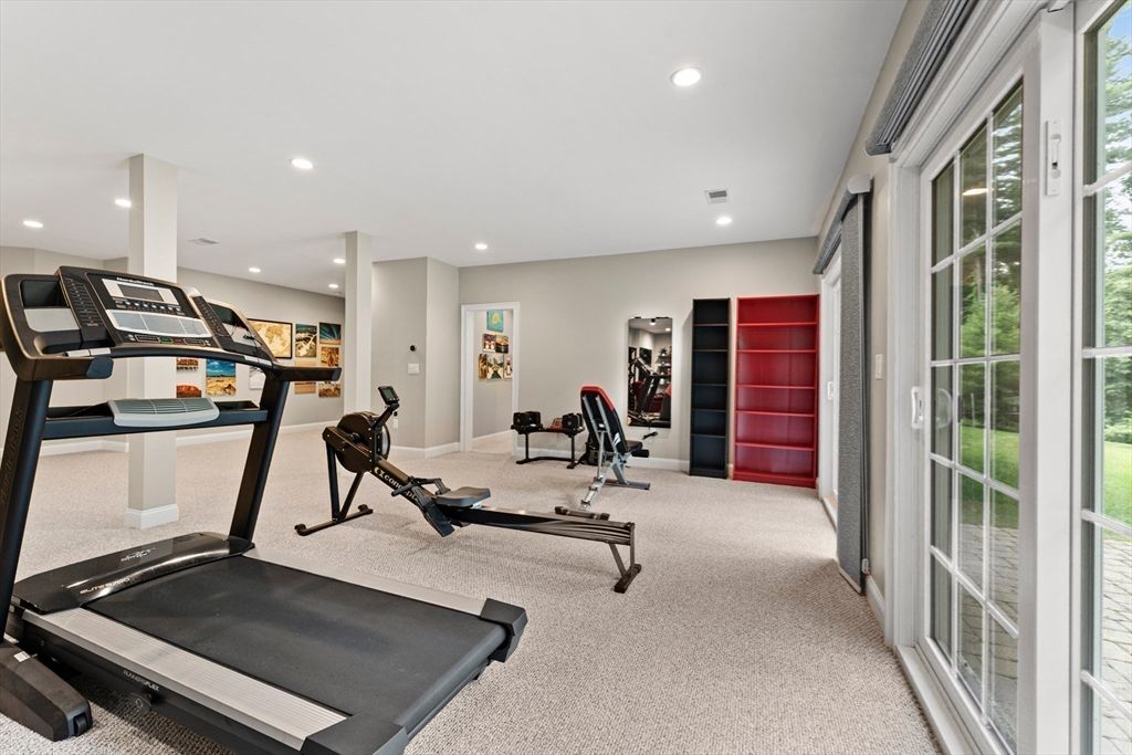 Fitness Equipment, Gym, Interior, Recessed Lighting