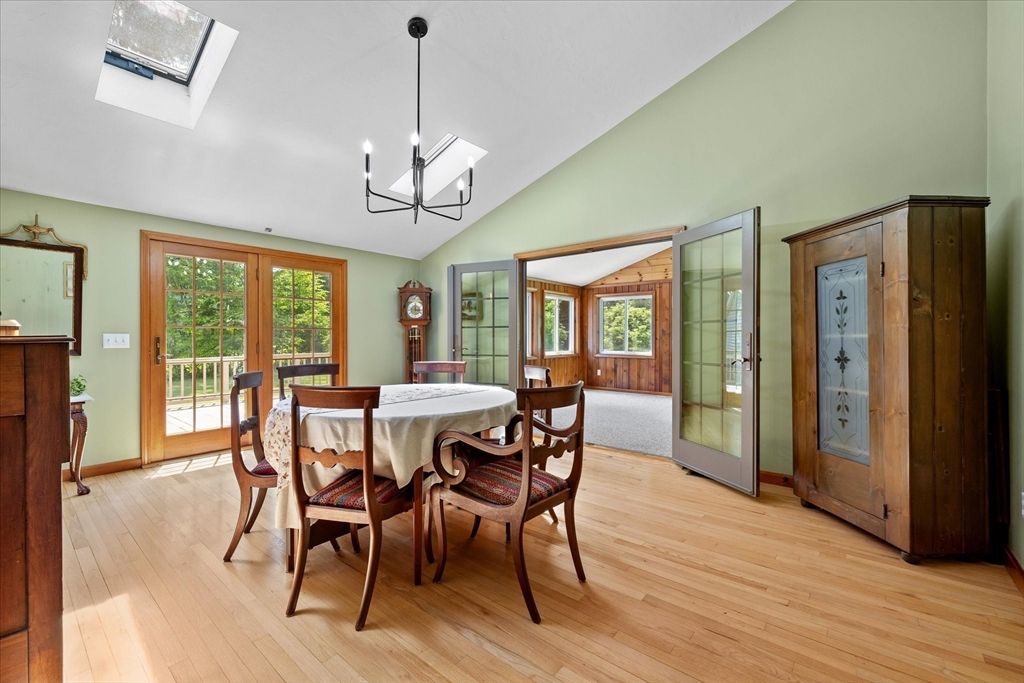 Chandelier, Dining room, Interior, Wood Texture Flooring