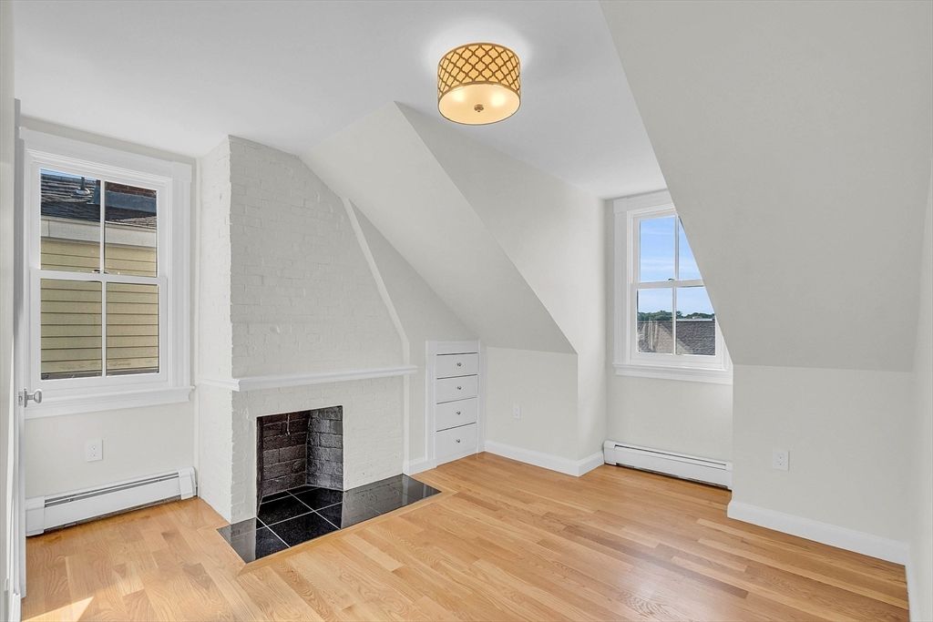 Empty room, Fireplace, Interior, Wood Texture Flooring