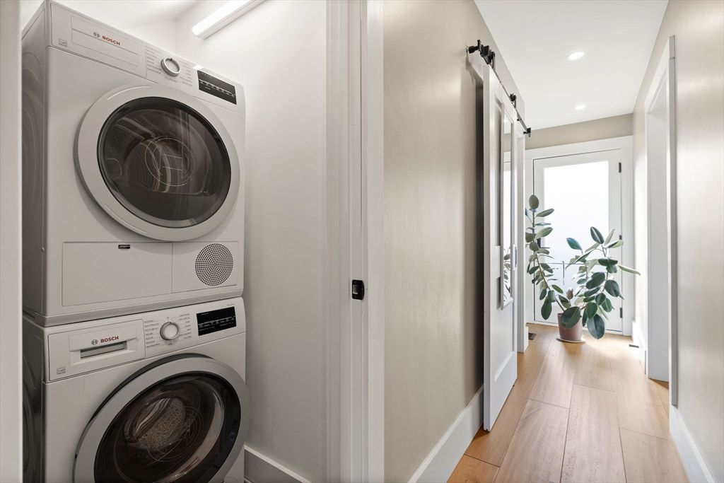 Interior, Recessed Lighting, Utility Closets, Washer, Wood Texture Flooring