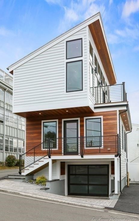 Attached, Exterior, Facade, Modern