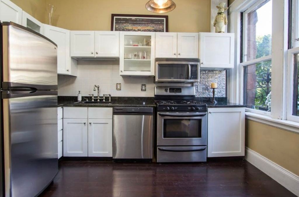 Interior, Kitchen, Pendant Lights, Stainless Steel Appliances, Wood Texture Flooring