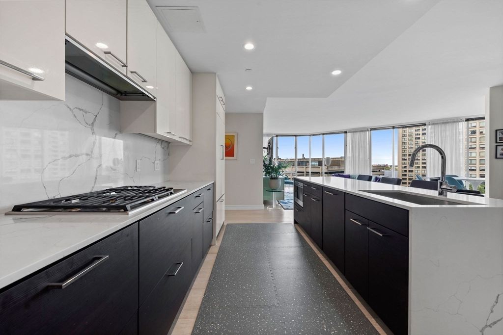 Interior, Kitchen, Marble Walls, Recessed Lighting