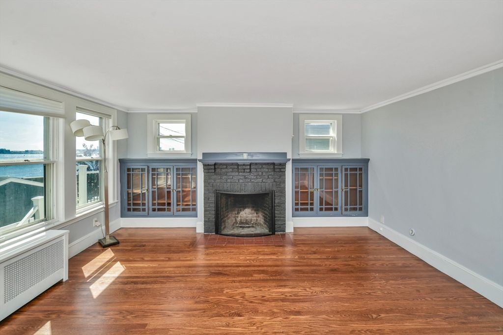 Empty room, Fireplace, Interior, Wood Texture Flooring
