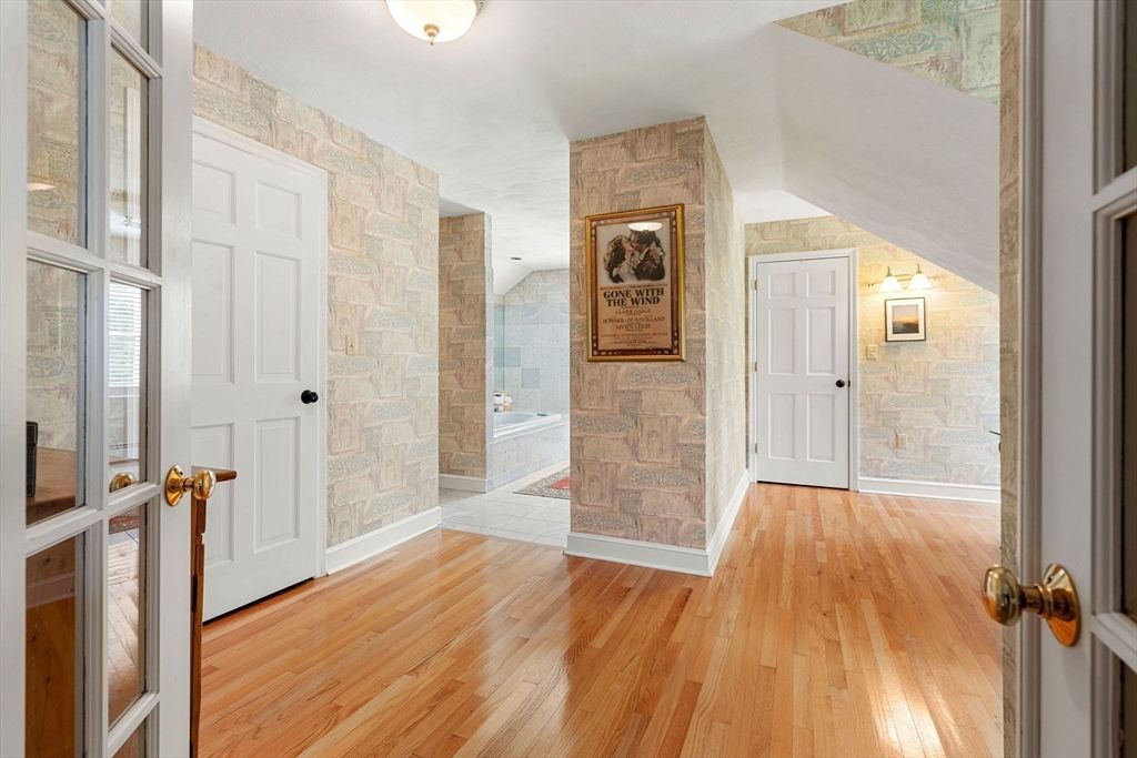 Empty room, Interior, Stone Walls, Wood Texture Flooring