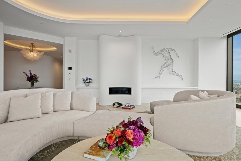 Fireplace, Interior, Living room, Pendant Lights, Recessed Lighting