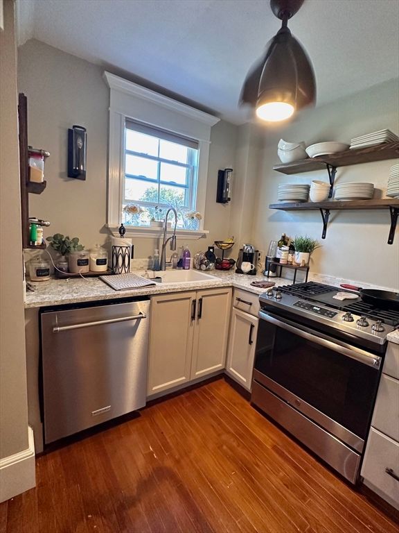 Interior, Kitchen, Stainless Steel Appliances, Wood Texture Flooring