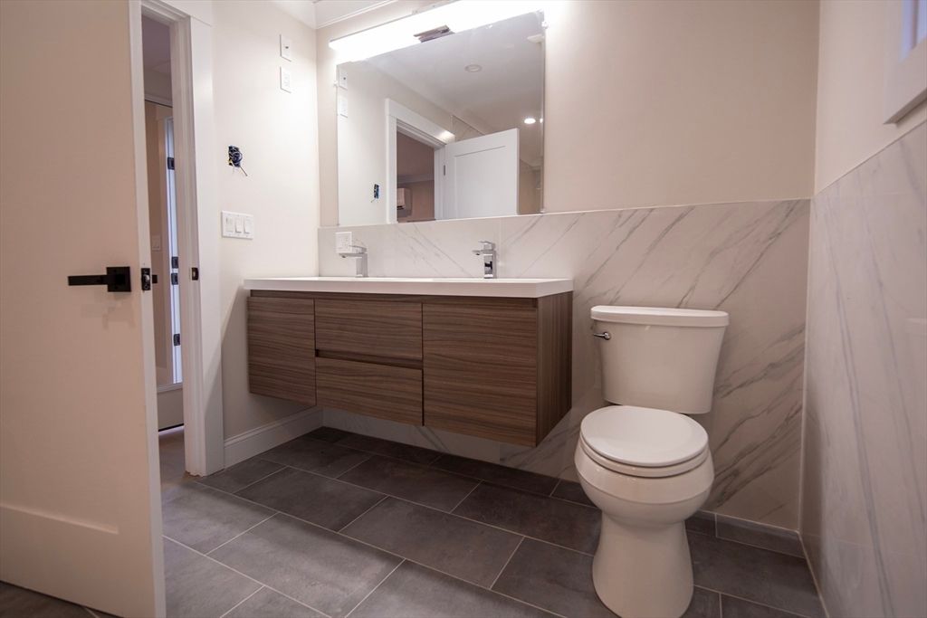 Bathroom, Interior, Marble Walls, Recessed Lighting