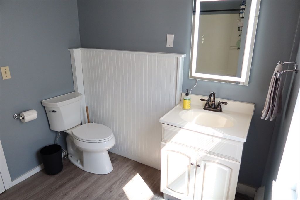 Bathroom, Interior, Tile Countertops, Wood Texture Flooring