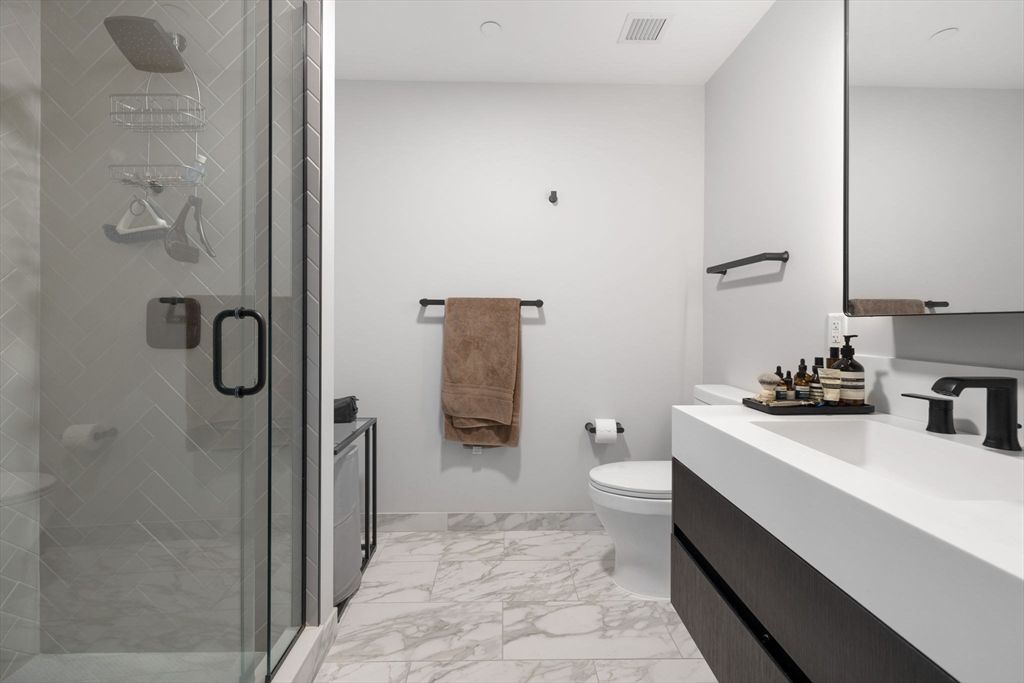 Bathroom, Glass Shower, Interior, Marble