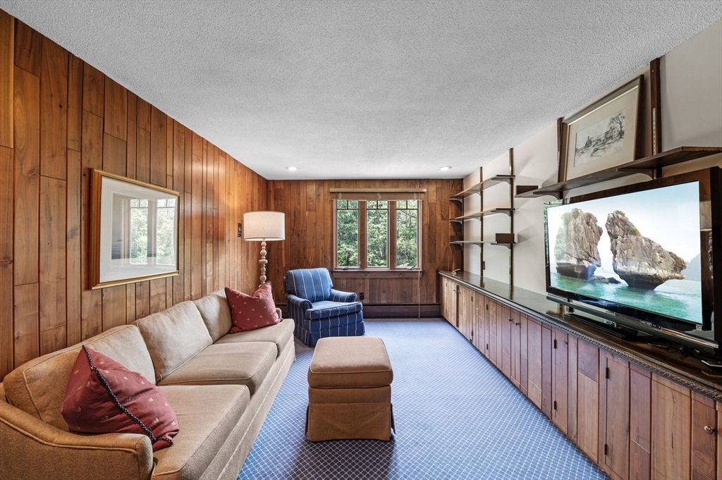 Interior, Living room, Recessed Lighting, Wooden Walls
