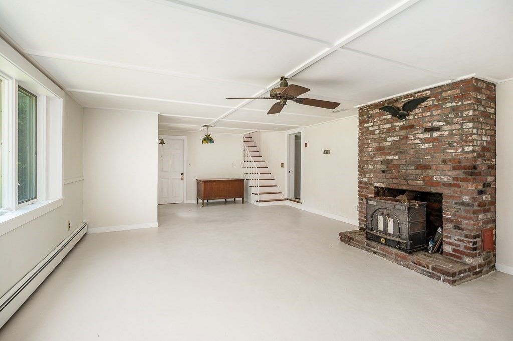 Empty room, Fireplace, Interior, Stone Walls