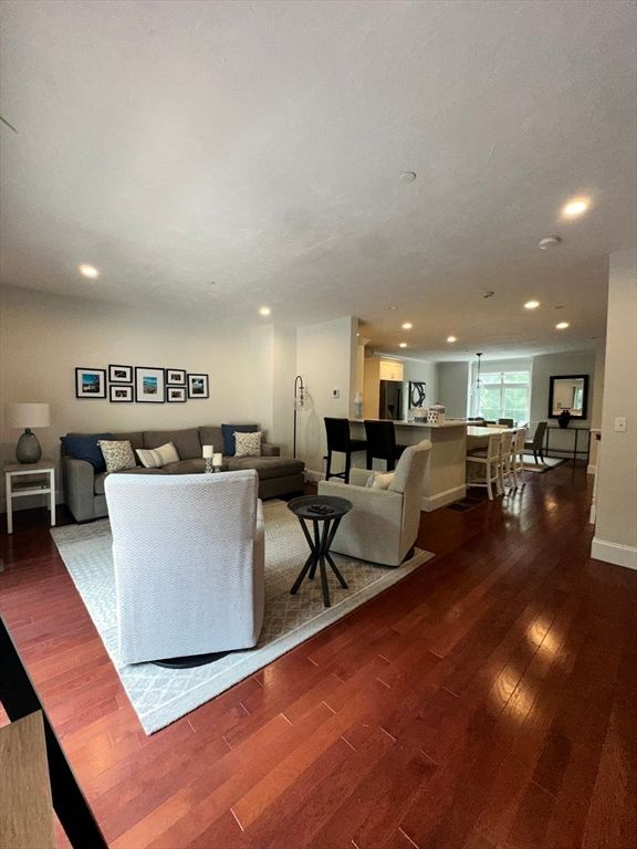 Dining room, Interior, Kitchen, Living room, Pendant Lights, Recessed Lighting, Wood Texture Flooring