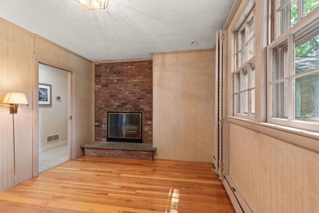 Fireplace, Interior, Stone Walls, Wood Texture Flooring