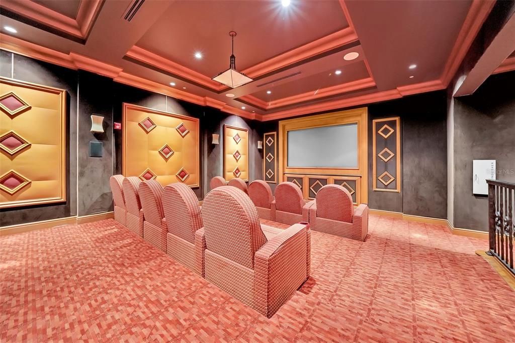 Home Theatre Room, Interior, Projection Screen, Recessed Lighting, Theatre Room