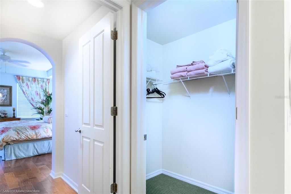 Bedroom, Interior, Recessed Lighting, Walk-in Closets, Wood Texture Flooring
