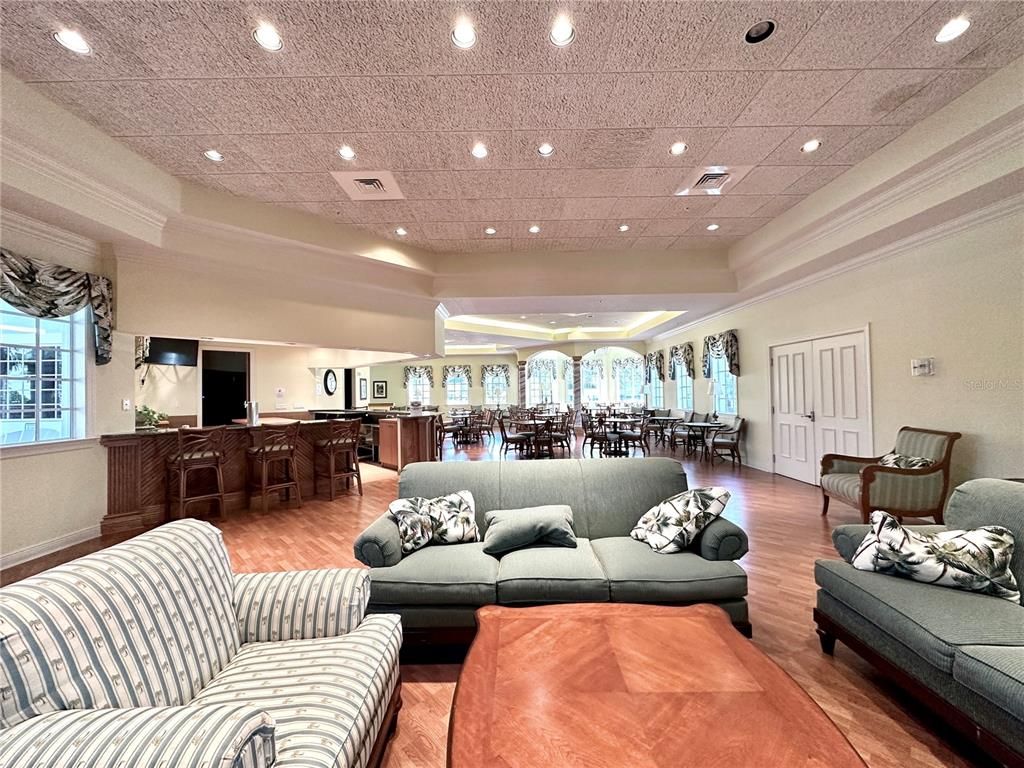 Dining room, Interior, Living room, Recessed Lighting, Wood Texture Flooring