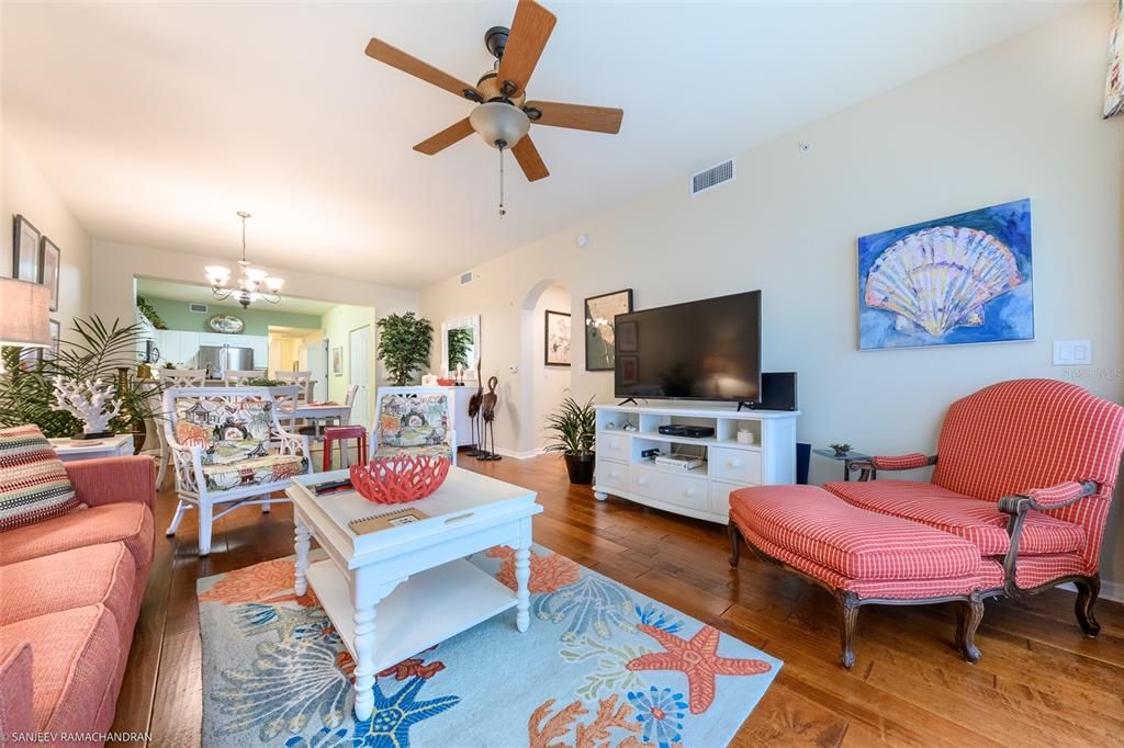 Chandelier, Interior, Living room, Wood Texture Flooring