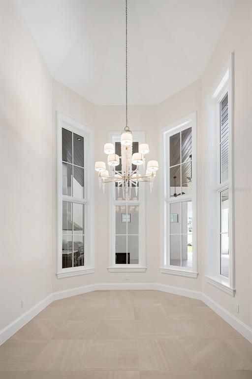 Chandelier, Empty room, Interior