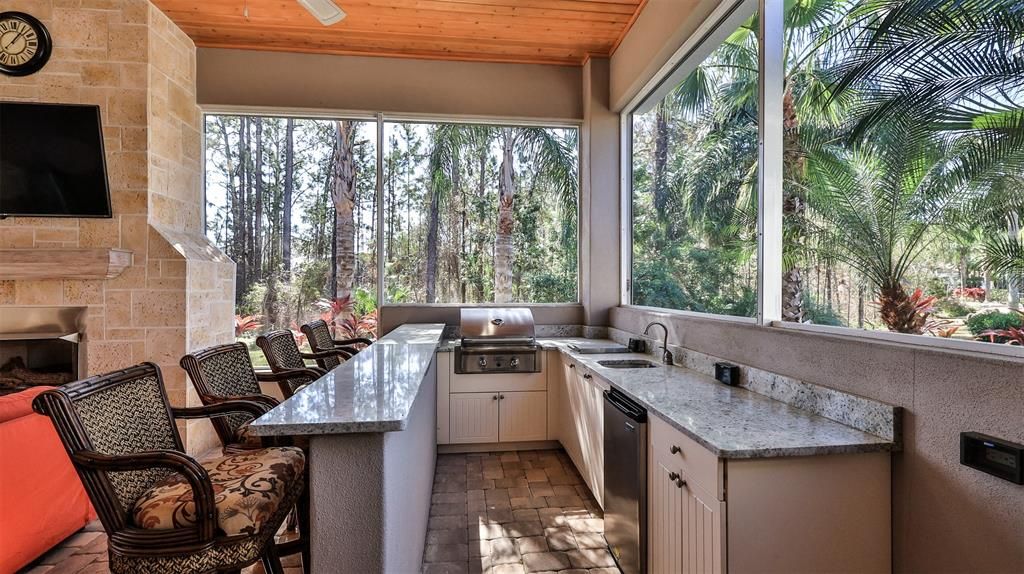 Interior, Kitchen, Stone Walls, Wooden Ceilings