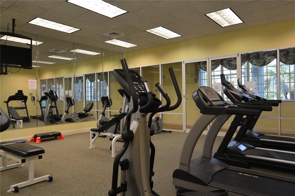 Fitness Equipment, Gym, Interior, Recessed Lighting
