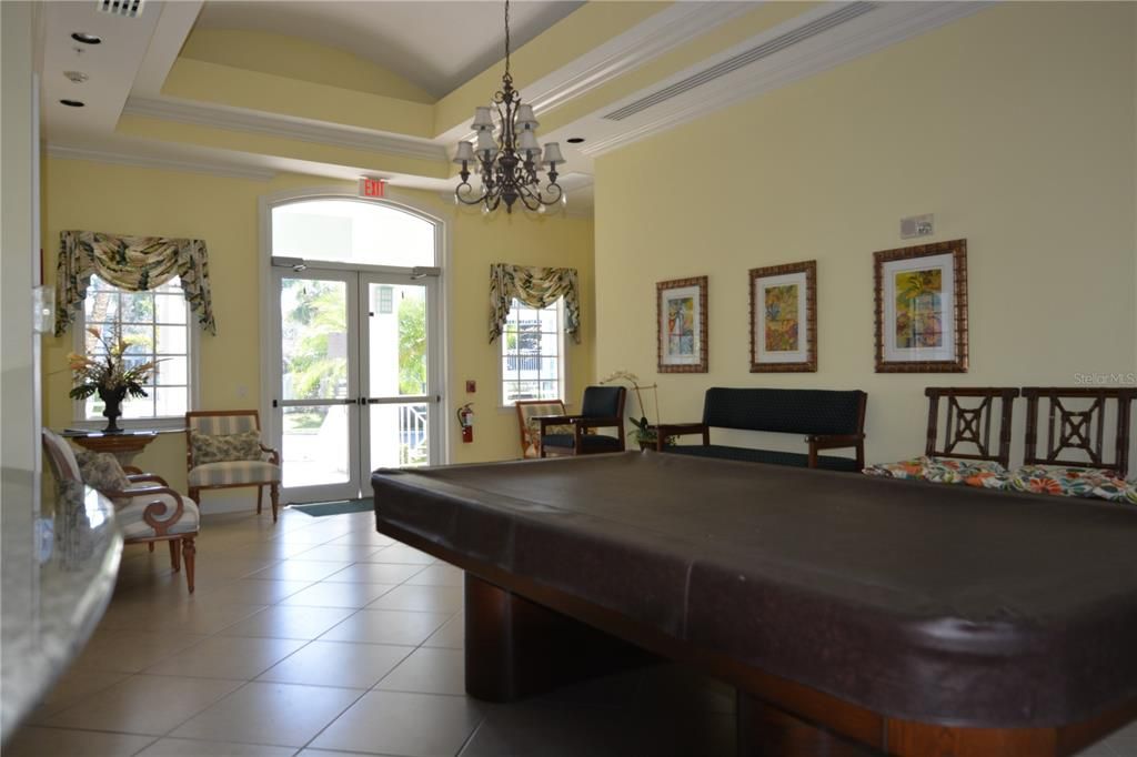 Billiard Table, Chandelier, Game Room, Interior