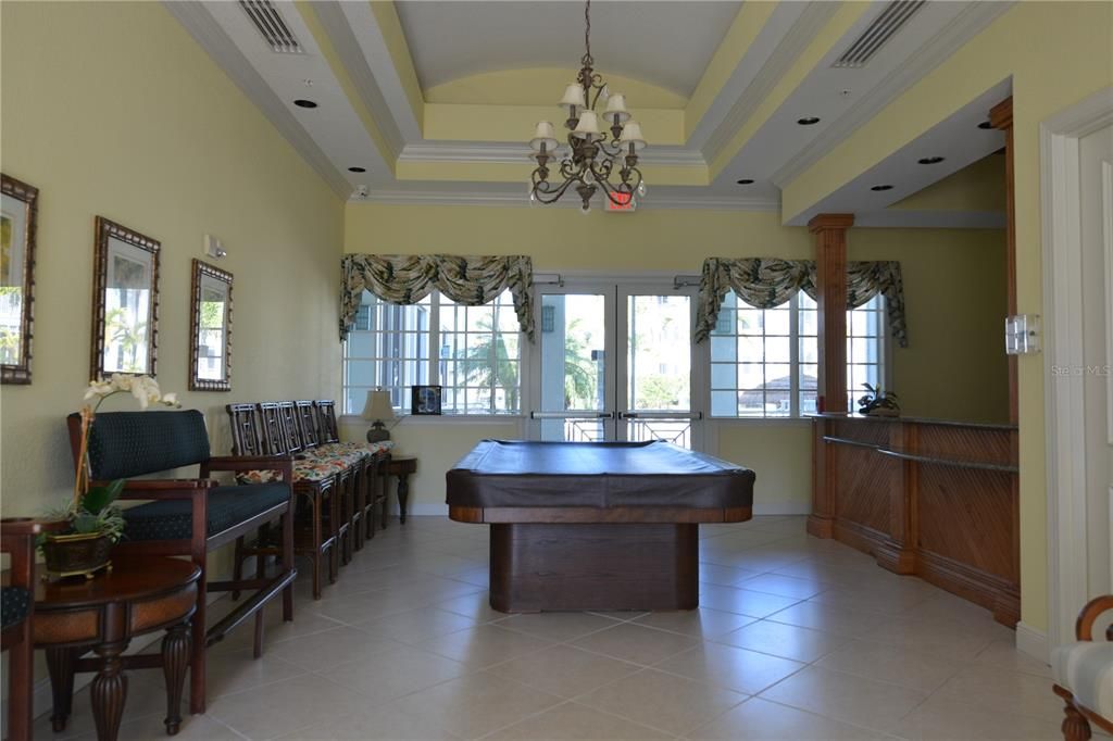 Billiard Table, Chandelier, Game Room, Interior