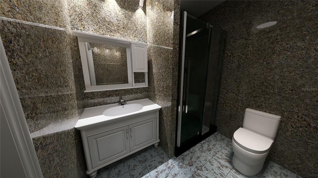 Bathroom, Glass Shower, Interior