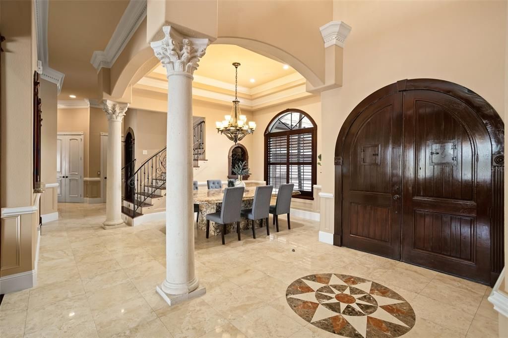 Chandelier, Dining room, Interior, Recessed Lighting