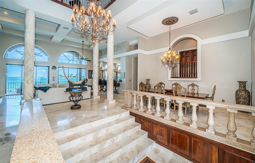 Chandelier, Dining room, Interior, Recessed Lighting, Water