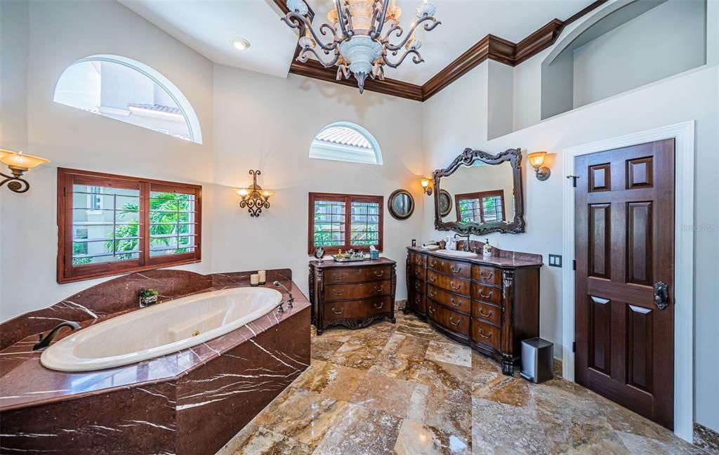 Bathroom, Chandelier, Interior, Recessed Lighting