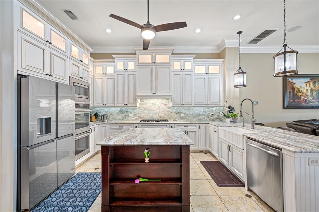 Interior, Kitchen, Pendant Lights, Recessed Lighting, Stainless Steel Appliances