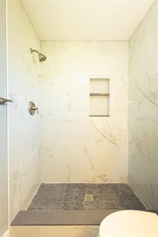 Bathroom, Glass Shower, Interior, Marble Walls