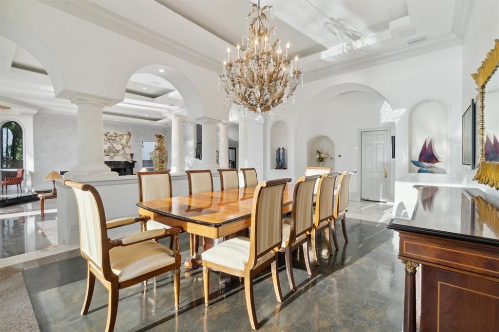 Chandelier, Dining room, Interior, Recessed Lighting