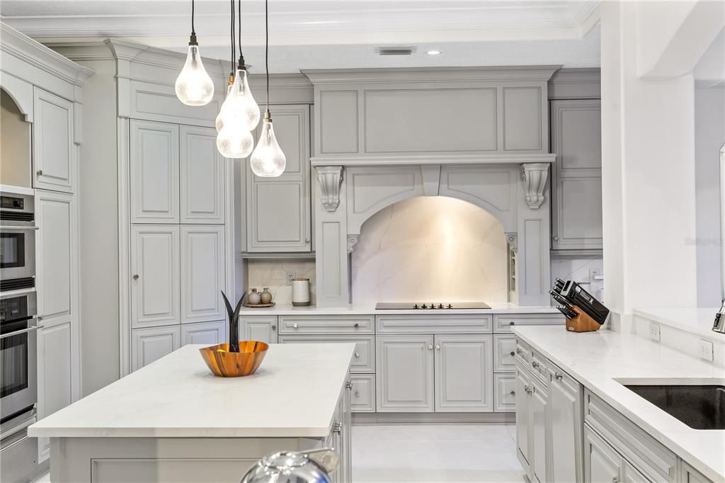 Interior, Kitchen, Pendant Lights, Recessed Lighting, Stainless Steel Appliances
