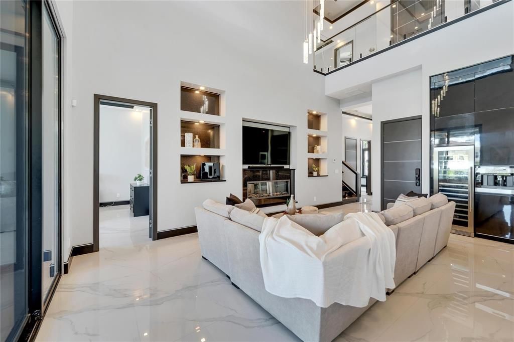 Fireplace, Interior, Living room, Marble