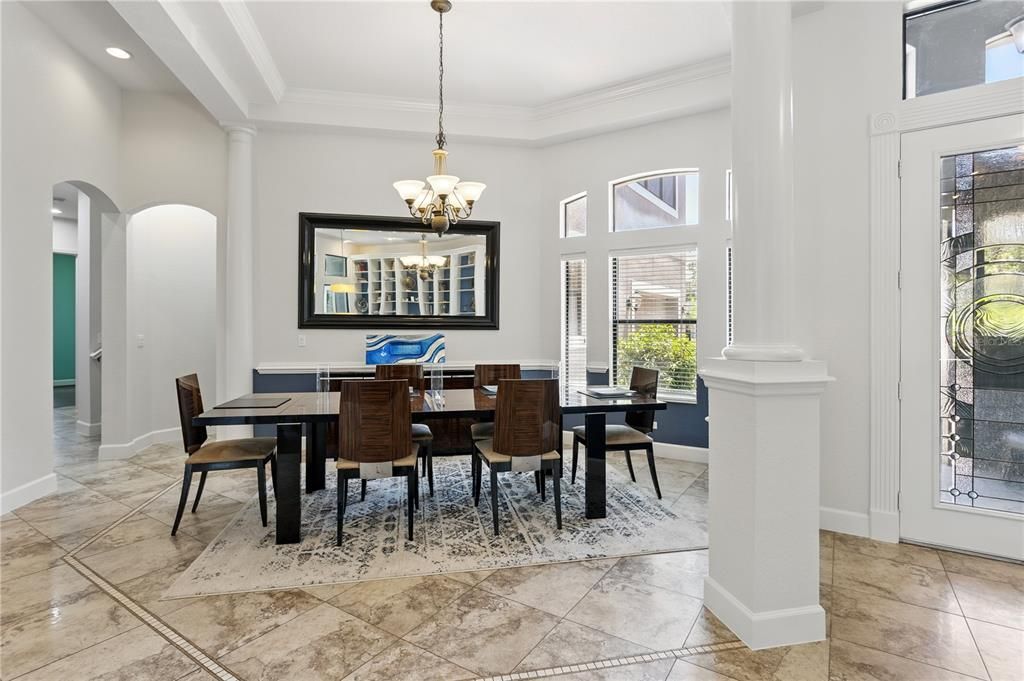 Chandelier, Dining room, Interior, Pendant Lights, Recessed Lighting