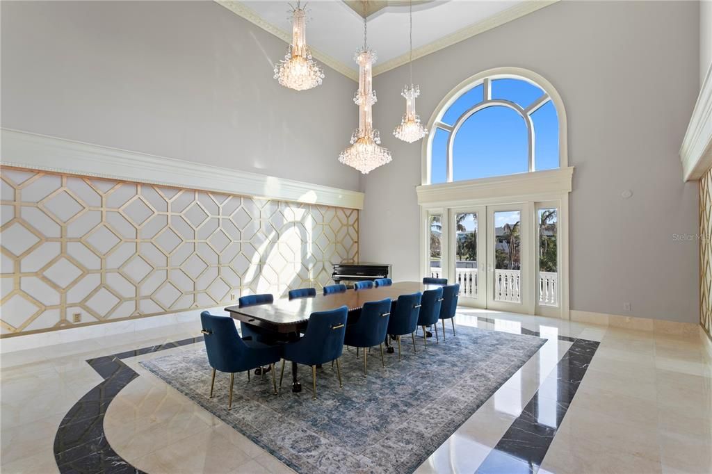 Chandelier, Dining room, Interior, Pendant Lights