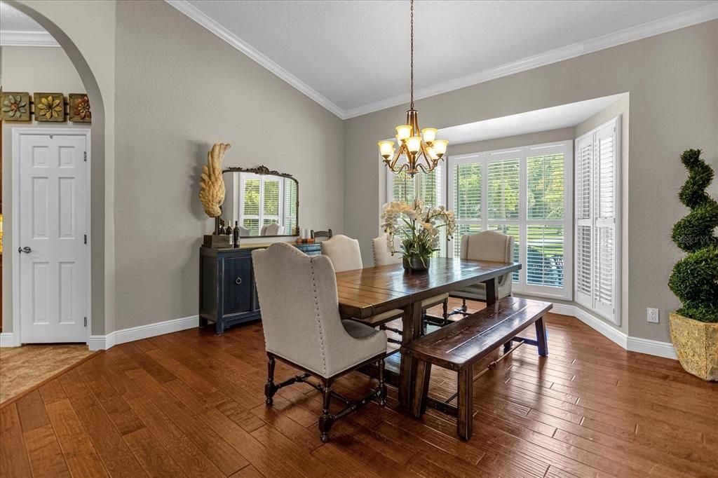 Chandelier, Dining room, Interior, Wood Texture Flooring