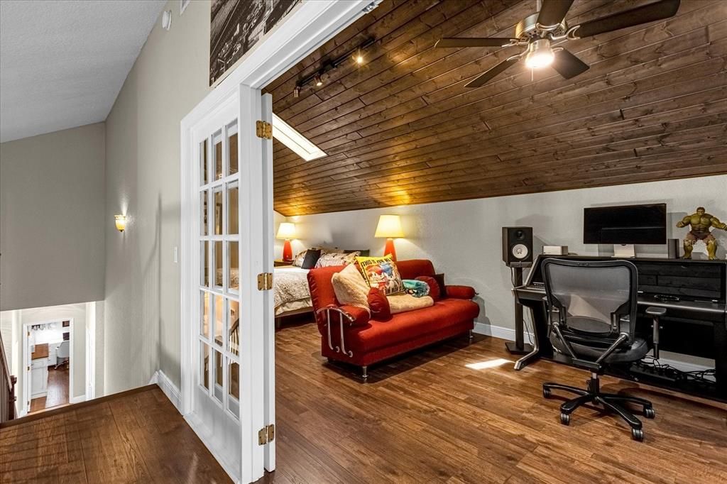 Home Office, Interior, Wooden Ceilings, Wood Texture Flooring