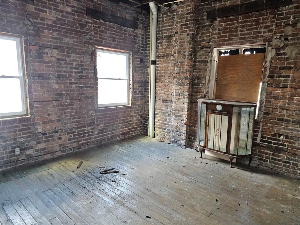 Empty room, Interior, Stone Walls, Wood Texture Flooring