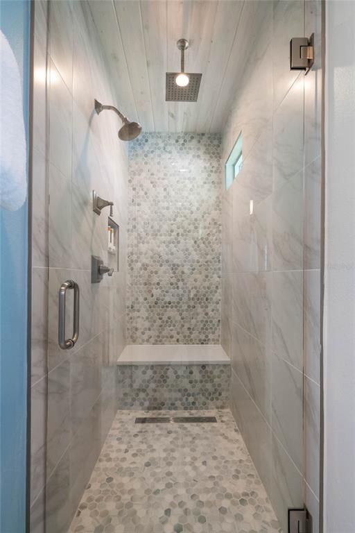 Bathroom, Glass Shower, Interior, Marble Walls